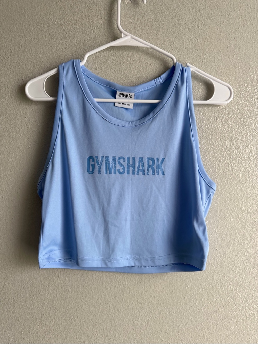 Gymshark Light Blue Cropped Swim Coverup Tank